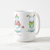ヨガの雪だるまのクリスマスのコーヒー・マグ コーヒーマグカップ (正面右)