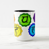 ヨガの霊気マグと分類される7つのチャクラの記号 マグカップ (中央)