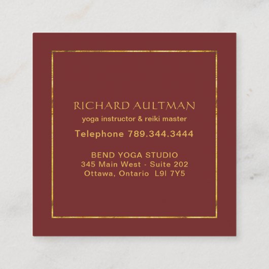 ヨガのNidraの名刺 スクエア名刺 (裏面)