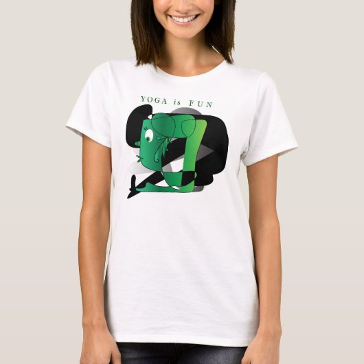 ヨガはおもしろいのTシャツです Tシャツ (正面)