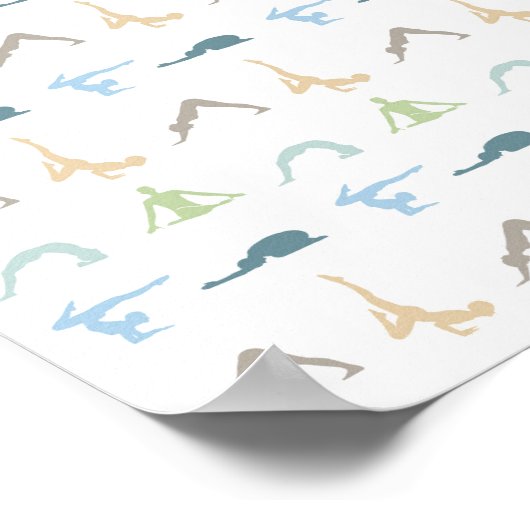 ヨガはシルエットマインドフルネス瞑想をポーズする ポスター (角)