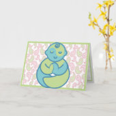 ヨガはベビーを話します: ヨガのベビーのブランクの挨拶状 カード (黄色い花)