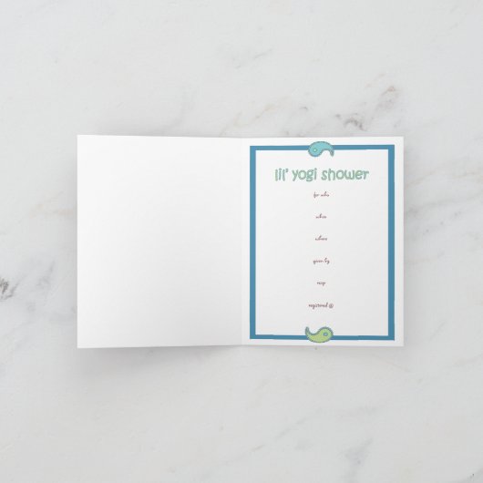 ヨガはベビーを話します: Lilのヨーガ行者のシャワー! メッセージカード 招待状 (内部)