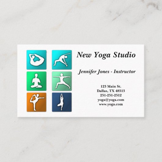 ヨガは名刺を提起します 名刺 (正面)