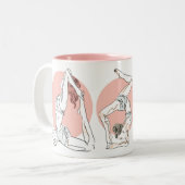 ヨガは名前をカスタムするのマグを提起します ツートーンマグカップ (正面左)