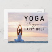 ヨガは私の幸せな時間 女性のヨガポーズ ポストカード (正面/裏面)