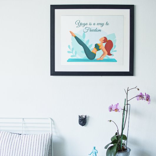 ヨガは自由への道 – カスタマイズ可能なヨガアート ポスター
