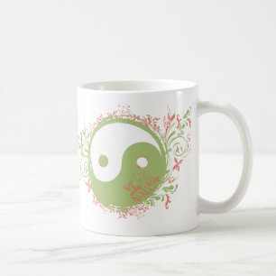 ヨガは話します: かわいらしい陰陽の記号のマグ コーヒーマグカップ