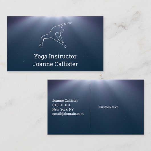ヨガまたはピラティスインストラクター名刺 名刺 (正面/裏面)