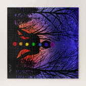 ヨガめい想の公園 |日の入りと木 ジグソーパズル (横)