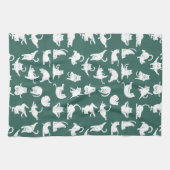 ヨガめい想の猫がキッチンタオルをポーズ キッチンタオル (横)