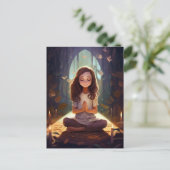 ヨガめい想ガールサンアフタヌーンライトバタフライ ポストカード (スタンド正面)