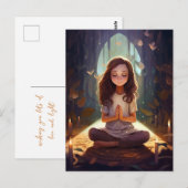 ヨガめい想ガールサンアフタヌーンライトバタフライ ポストカード (正面/裏面)