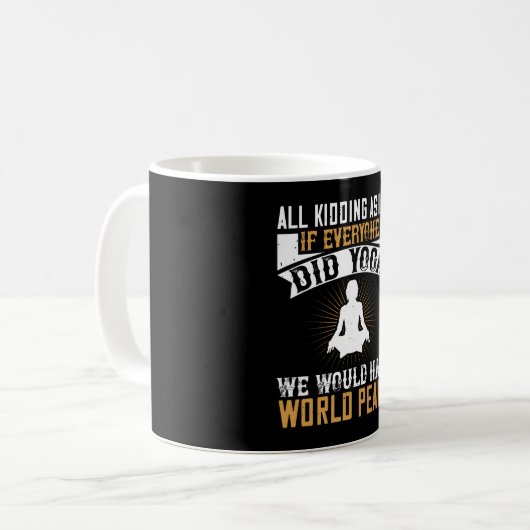 ヨガもしー – 皆が平和を手に入れたヨガ コーヒーマグカップ (正面左)