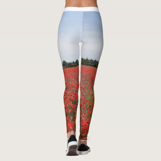 ヨガや他のスポーツのためのポピーのフィールドレギンス レギンス (裏面)