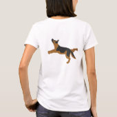 ヨガをしているドイツの羊飼い犬 Tシャツ (裏面)