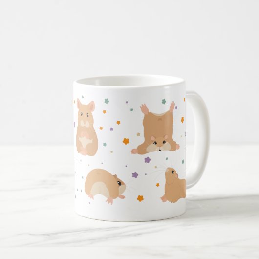 ヨガをしているハムスター コーヒーマグカップ (正面右)