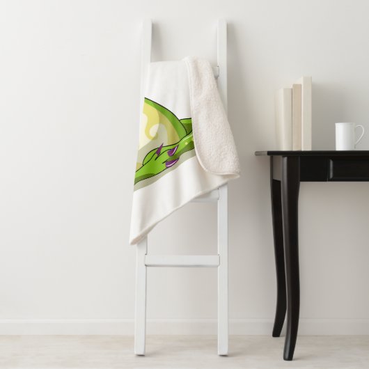 ヨガをしている漫画のイグアノドン恐竜。 シェルパブランケット (インサイチュ)