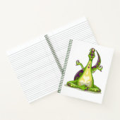ヨガをしている漫画のイグアノドン恐竜。 ノートブック (内部)
