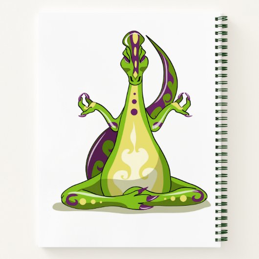 ヨガをしている漫画のイグアノドン恐竜。 ノートブック (裏面)