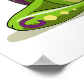 ヨガをしている漫画のイグアノドン恐竜。 ポスター (角)