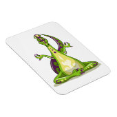 ヨガをしている漫画のイグアノドン恐竜。 マグネット (右側)