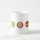 ヨガをするアボカド コーヒーマグカップ (中央)