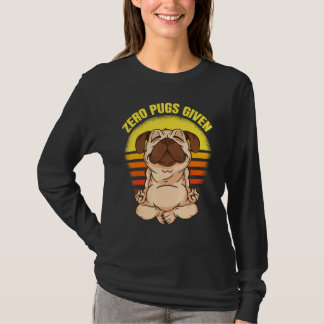 ヨガをするパグのイラスト ナマステ パグ ゼロ Tシャツ