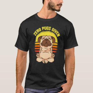ヨガをするパグのイラスト ナマステ パグ Tシャツ