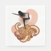 ヨガをする女性 スタンダードランチョンナプキン (正面)