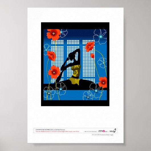 ヨガをする女性 ポスター (正面)