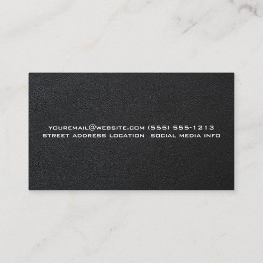 ヨガをする女性 | 革の背景 名刺 (裏面)