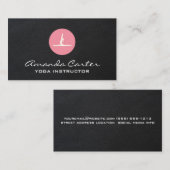 ヨガをする女性 | 革の背景 名刺 (正面/裏面)