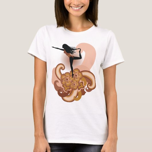 ヨガをする女性 Tシャツ (正面)