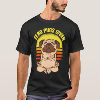 ヨガをする犬 ゼロ・パグ ナマステ ヴィンテージ Tシャツ