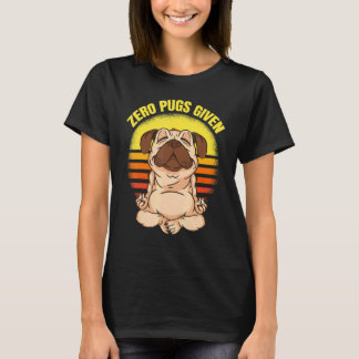 ヨガをする犬 パグゼロ ナマステ ヴィンテージ Tシャツ