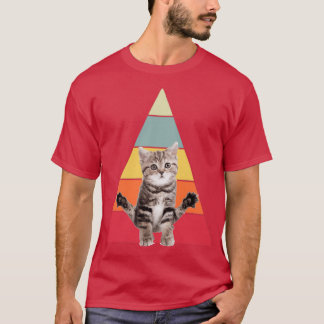 ヨガをする猫 瞑想 猫のヨガポーズ Tシャツ