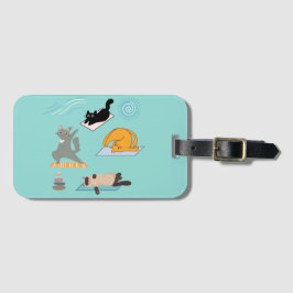 ヨガをする面白い猫 ラゲッジタグ