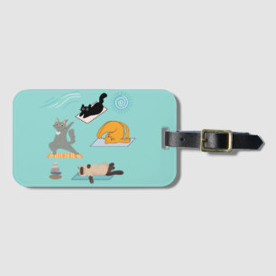 ヨガをする面白い猫 ラゲッジタグ