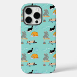 ヨガをする面白い猫 iPhone 16 PROケース