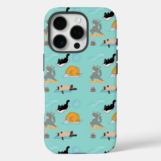 ヨガをする面白い猫 Case-Mate iPhoneケース (裏面)