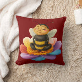 ヨガをする鮮やか花に乗る クッション (ブランケット)