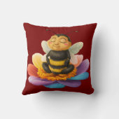 ヨガをする鮮やか花に乗る クッション (裏面)