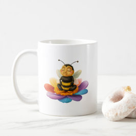 ヨガをする鮮やか花に乗る コーヒーマグカップ
