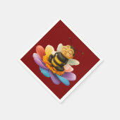 ヨガをする鮮やか花に乗る スタンダードカクテルナプキン (角)