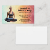 ヨガを練習する女性 | カラーテクスチャの背景 名刺 (正面/裏面)