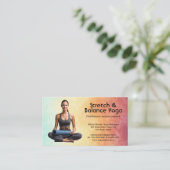 ヨガを練習する女性 | カラーテクスチャの背景 名刺 (スタンド正面)