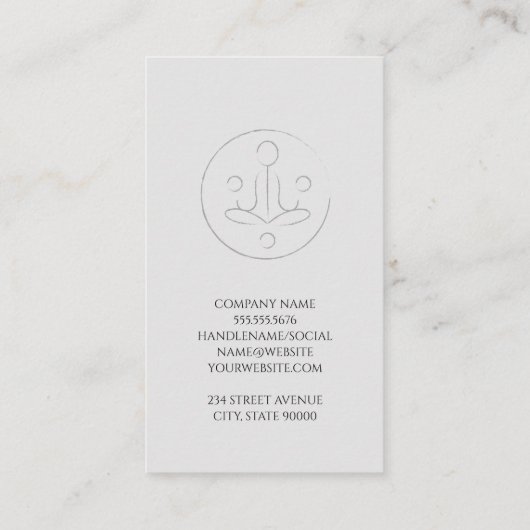 ヨガアイコン | 石板背景 名刺 (裏面)