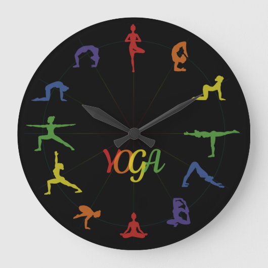 ヨガアサナ ラージ壁時計 (正面)