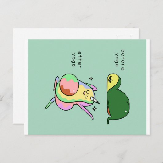 ヨガアボカド |休暇プレゼント シーズンポストカード (正面/裏面)